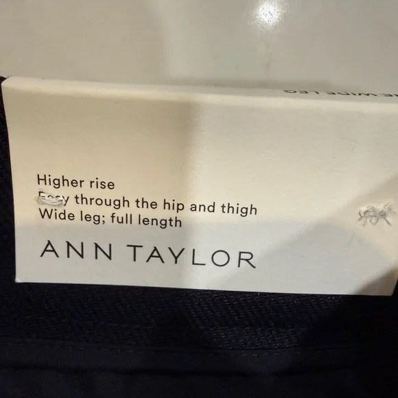 New Ann Taylor The Wide Leg Navy High-Waisted Button Pants-Size 8 - Picture 5 of 11